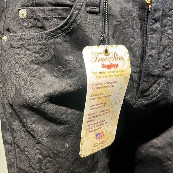 BALCK JAQUERRED JEANS TRUE SLIM. SIZE 8 - Picture 10 of 12